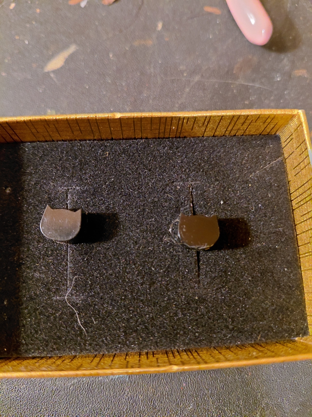 Black Cat Head Stud Earrings Accessory